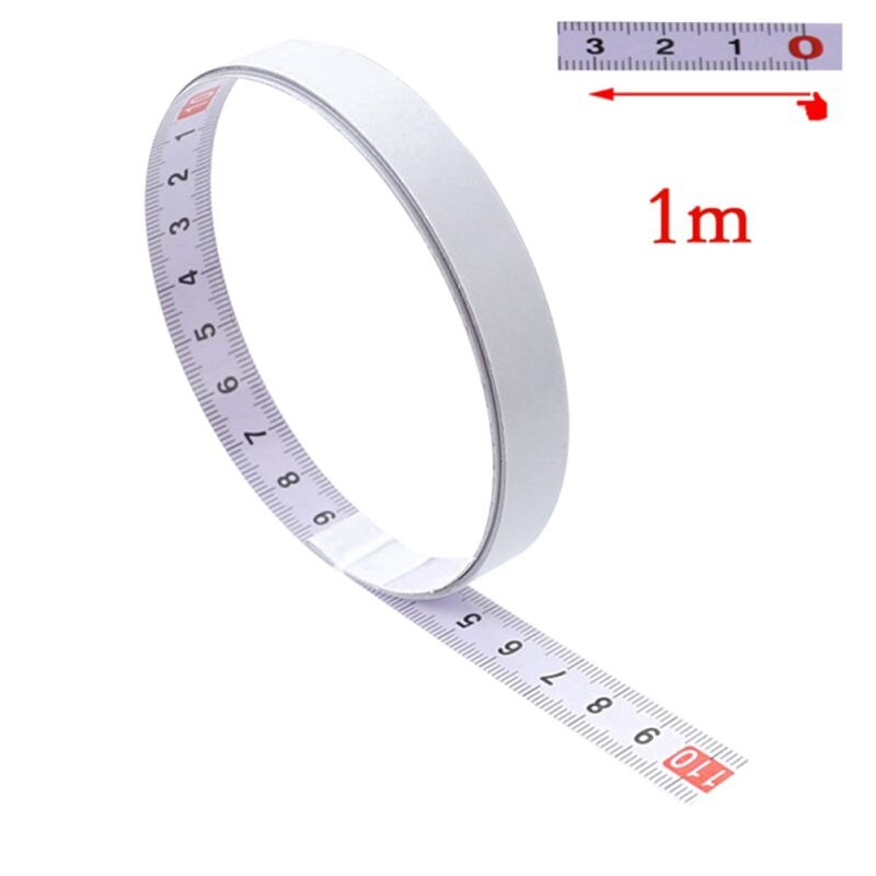 1/2/5M Sticky Scale Ruler Adhesive Miter Saw Track Tape With Glue Mechanical Scale Middle Scale Tape Measurements