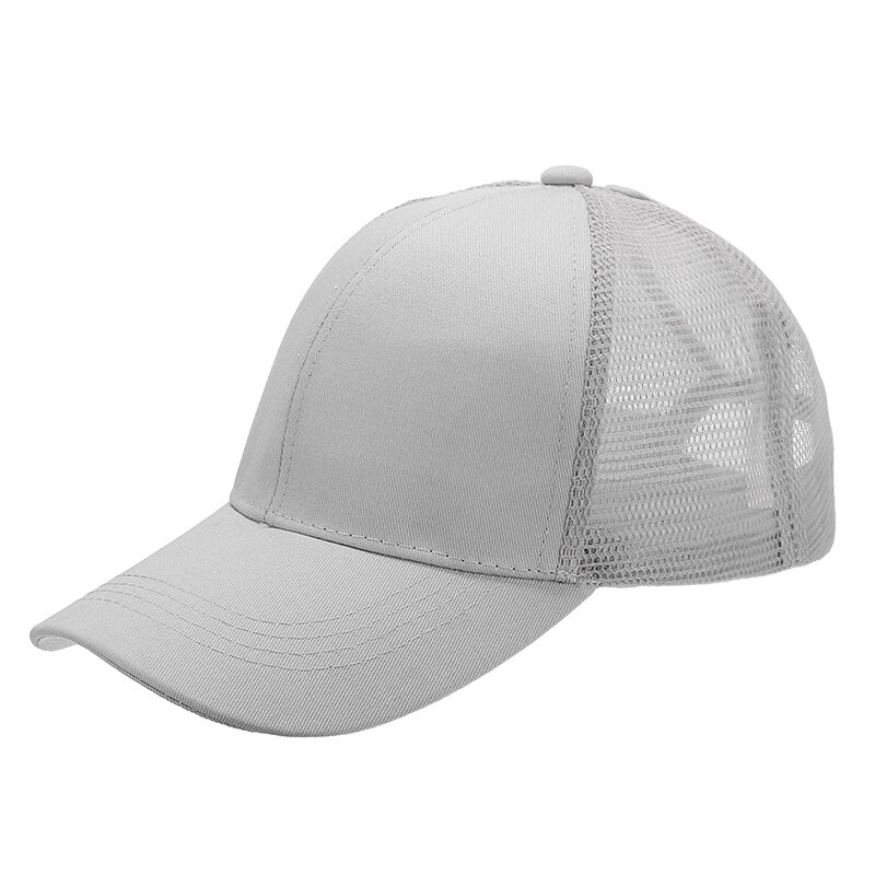 Casquette de Tennis pour femmes, 1 pièce, pour l&#39;été, queue de cheval, Baseball, Snap back, pour filles, pare-soleil, Sport, en maille, blanc/rose/noir/gris/kaki: Gray