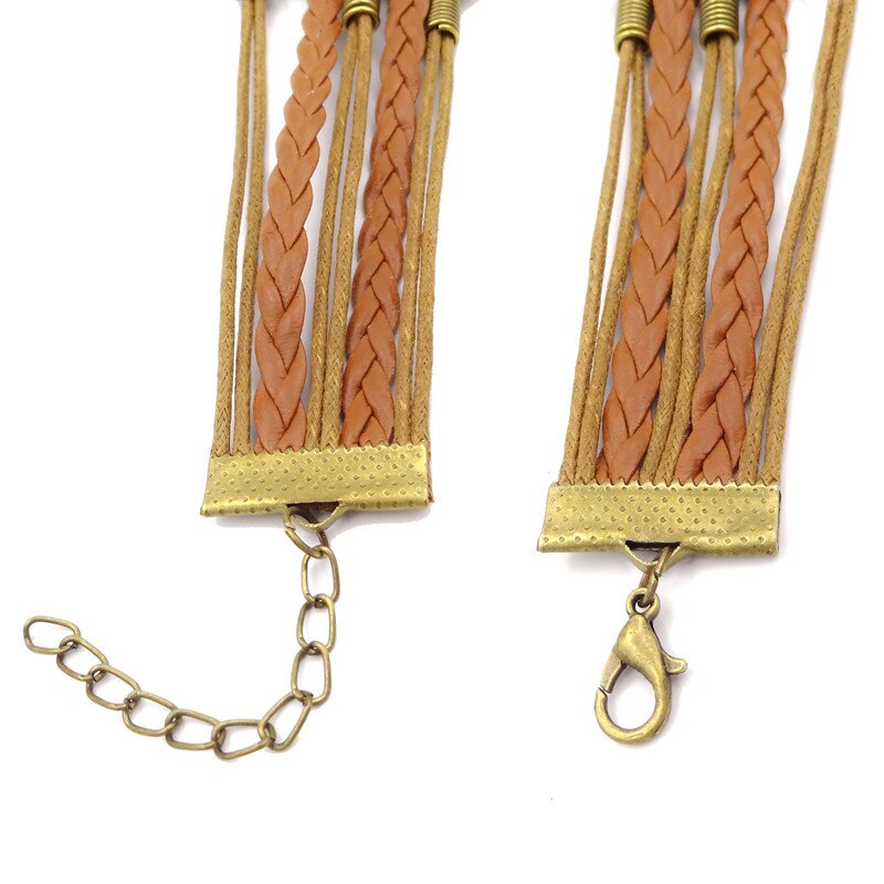 Anne von Grün Giebel Zitieren Glas Cabochon gewebte Leder Armbinde &Ampere; Armreif inspirierend Schmuck
