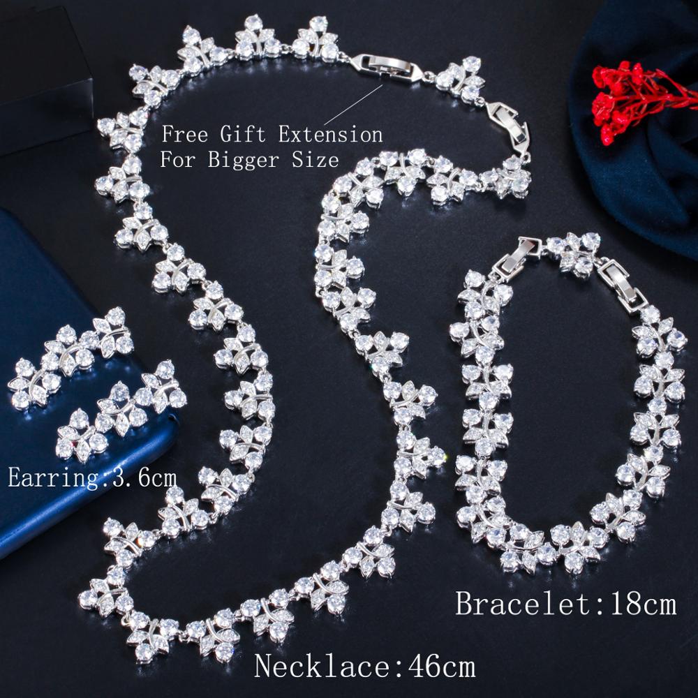 CWWZircons Luxury Dubai Nigeria Green CZ Crystal Wedding Prom Necklace Jewelry Set for Brides Party Costume Accessories T477