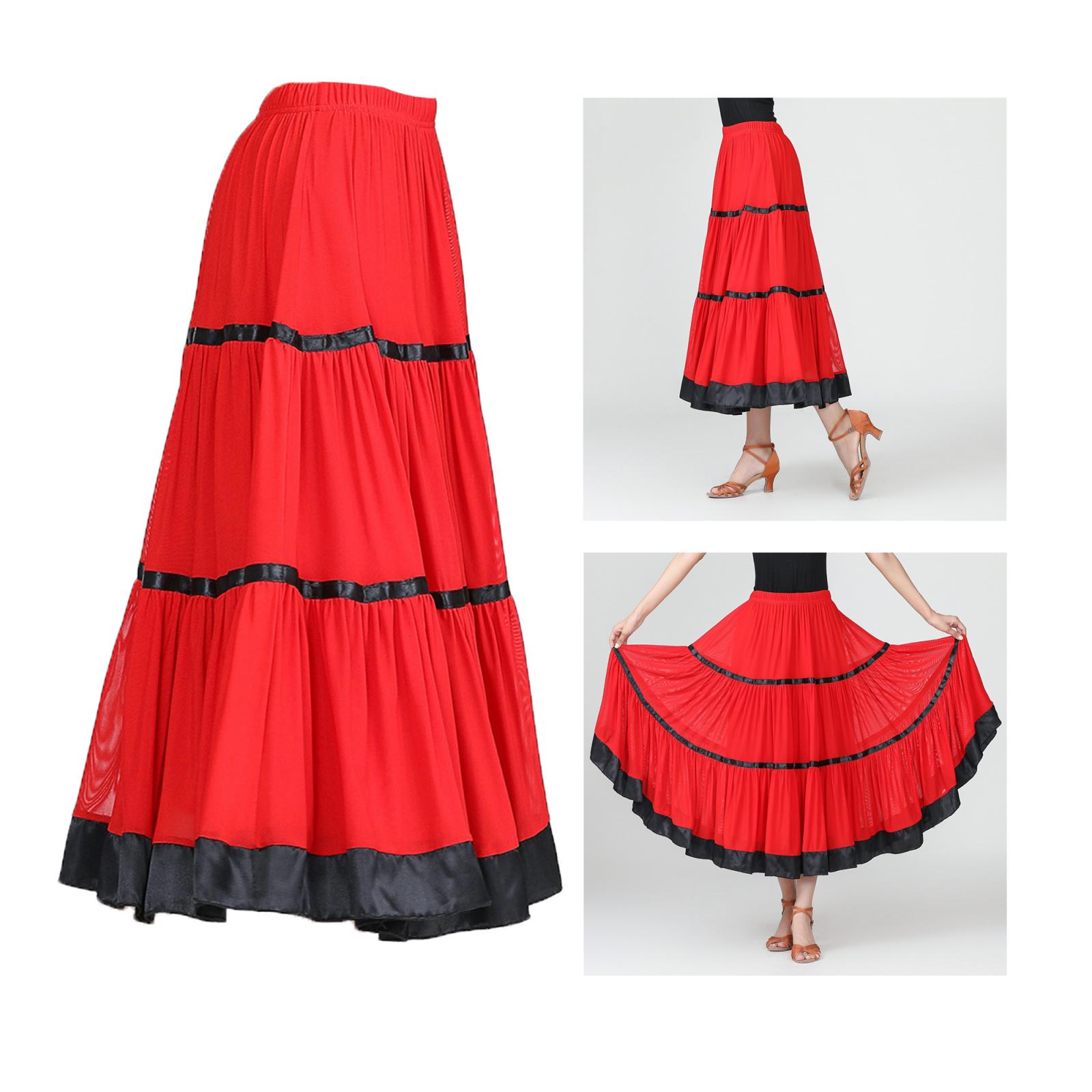 Women Modern Waltz Latin Tango Dancing Clothes Ballroom Swing Long Dance Skirts Practice Costume