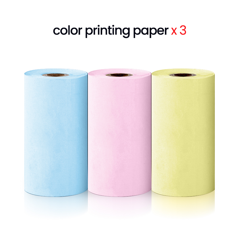 57*25MM Thermal Paper Label Sticker Adhesive Rolls Paper For Mini Printer Instant Print Kids Camera Printing Paper Replacement: black