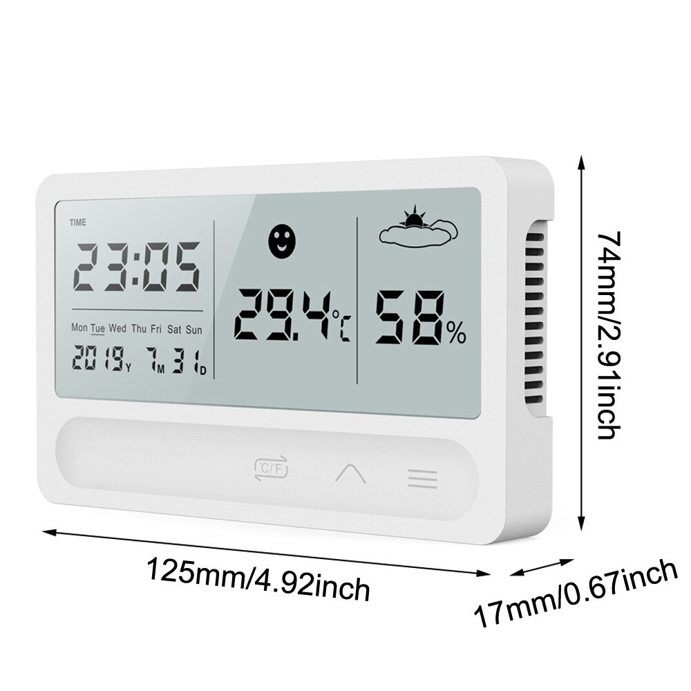 Indoor Room Weather Station LCD Electronic Temperature Humidity Meter Digital Thermometer Hygrometer Alarm Clock