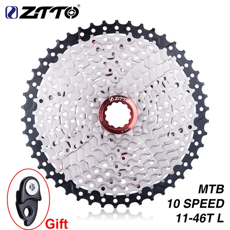 Ztto cykel 10 hastighedskassette 11-46t med kædehjul 10 s 10v 46t k7 bredt forhold mtb mountainbike frihjul 104 bcd: 10s 46t