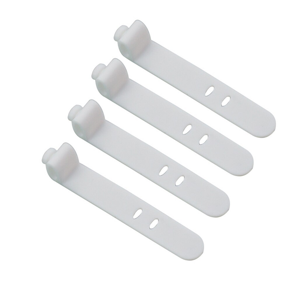 4Pcs Silicone Cable Winder Earphone Cable Desktop Data Line Wire Cord Organizer Wire Winder Cable Organizer Holder Cable Winder: White