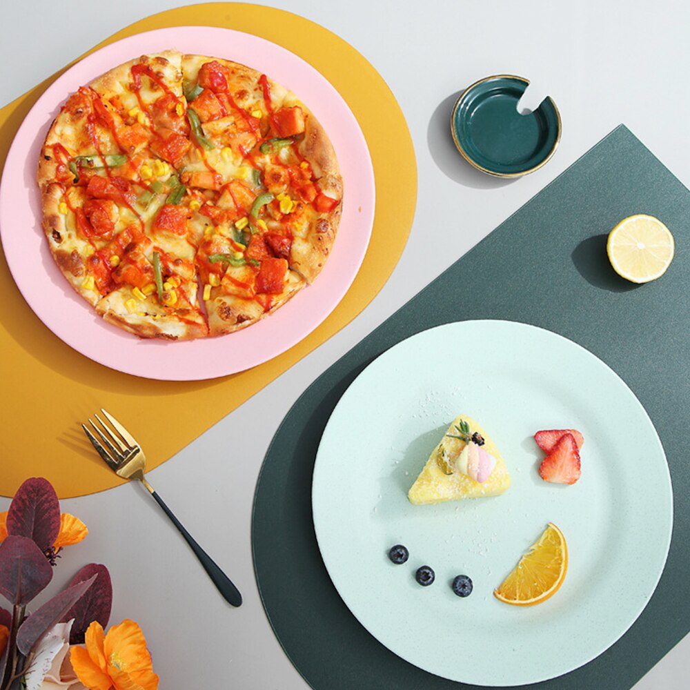 Juego de platos de cena para carne, plato grande para Pasta, ensalada, vajilla de ensalada de paja de trigo, vajilla de postre de fibra reutilizable