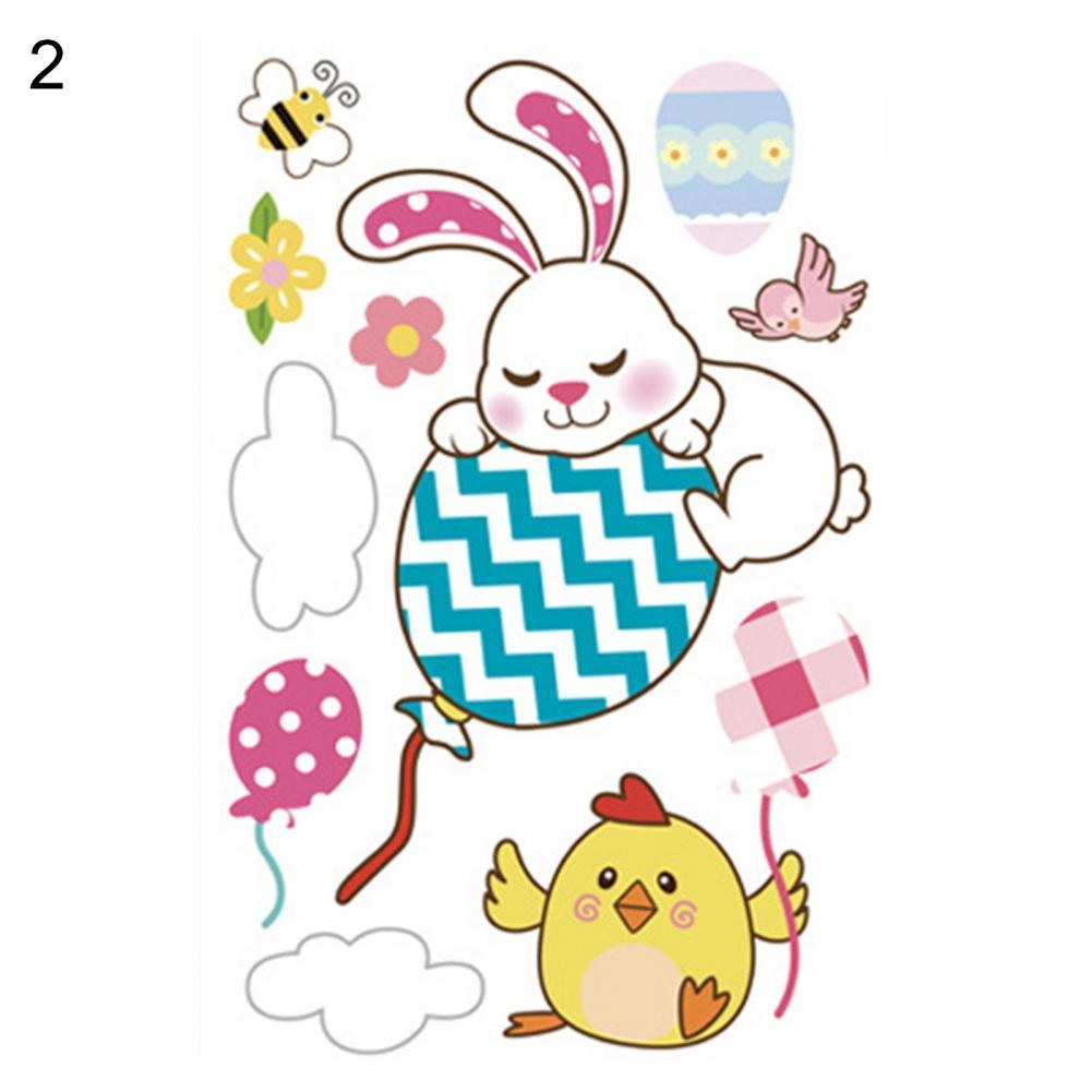 Happy Easter Window Stickers Bunny Easter Window Clings Decorations for Home Decals: 2