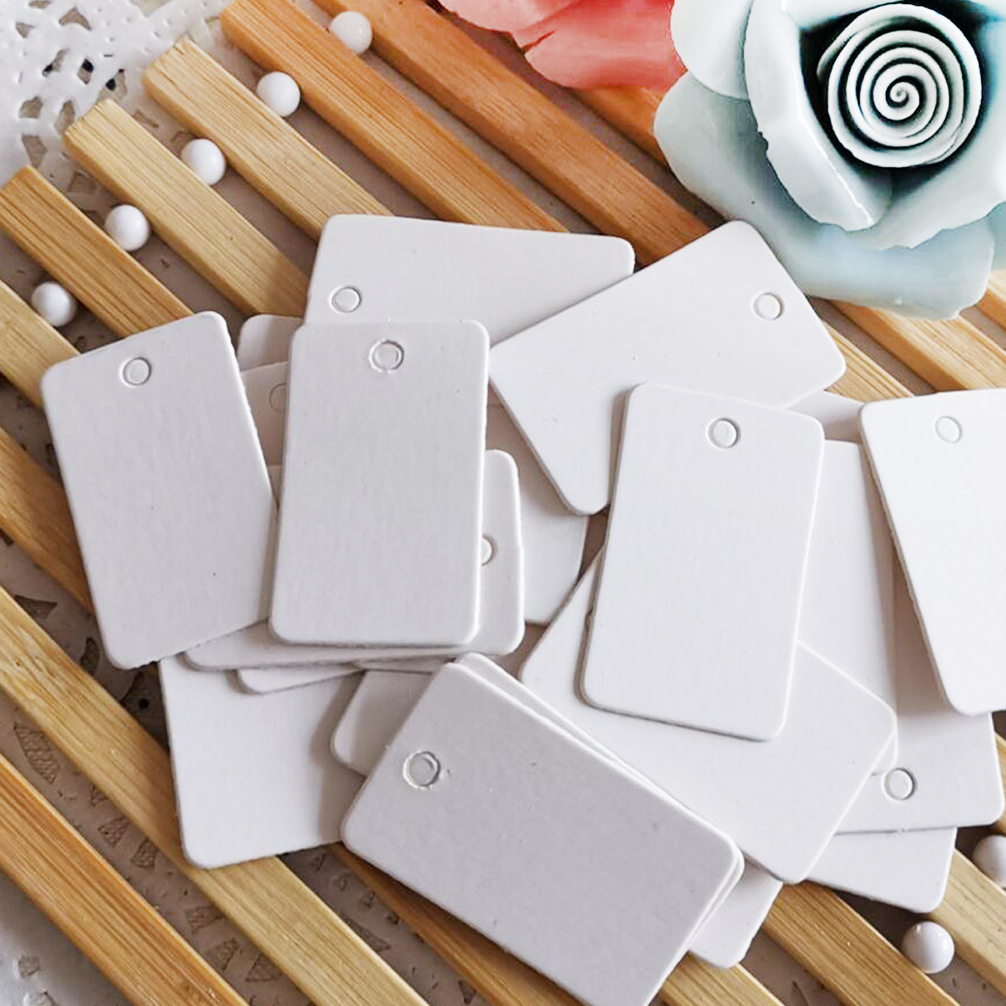50 Uds. Etiquetas de tarjetas de papel de agradecimiento para estampado, embalaje de joyería: Castaño