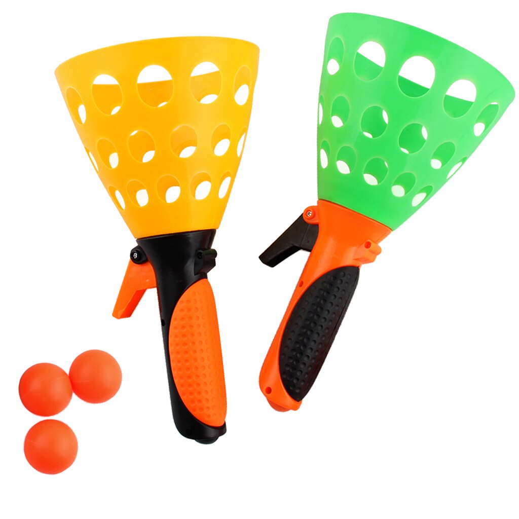 Toss &amp; Catch Ball Outdoor Game Set (with 2 Launcher Baskets &amp; 3 Balls) Kids Toys