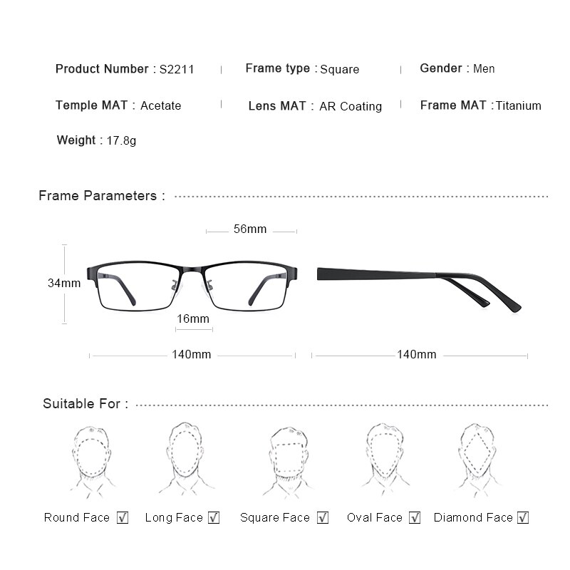 MERRYS -monture de lunettes pour hommes, en alliage de titane, monture TR90 jambes, pour myopie, monture optique, Style Business, S2211