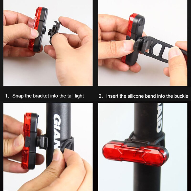 X-TIGER Fietsachterlicht Waterdicht MTB-fietslicht USB Charge LED Fietsachterlicht Flitsstaart Veiligheidsfietswaarschuwingslampje