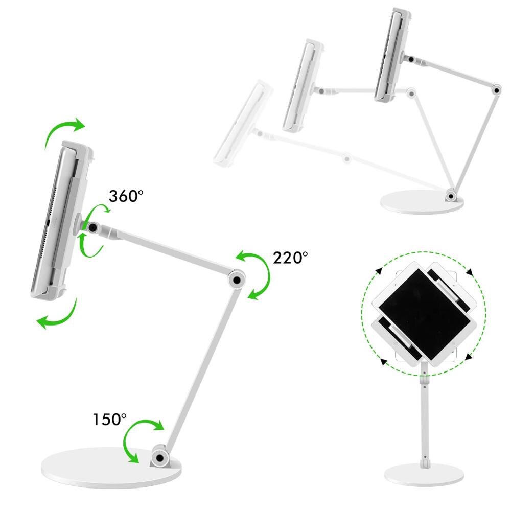 Supporti per Tablet a braccio lungo per Ipad Pro staffa Apple Air 12.9 da 10.9 pollici supporto per Tablet da 7-13 ''accessori da scrivania supporto pieghevole in metallo