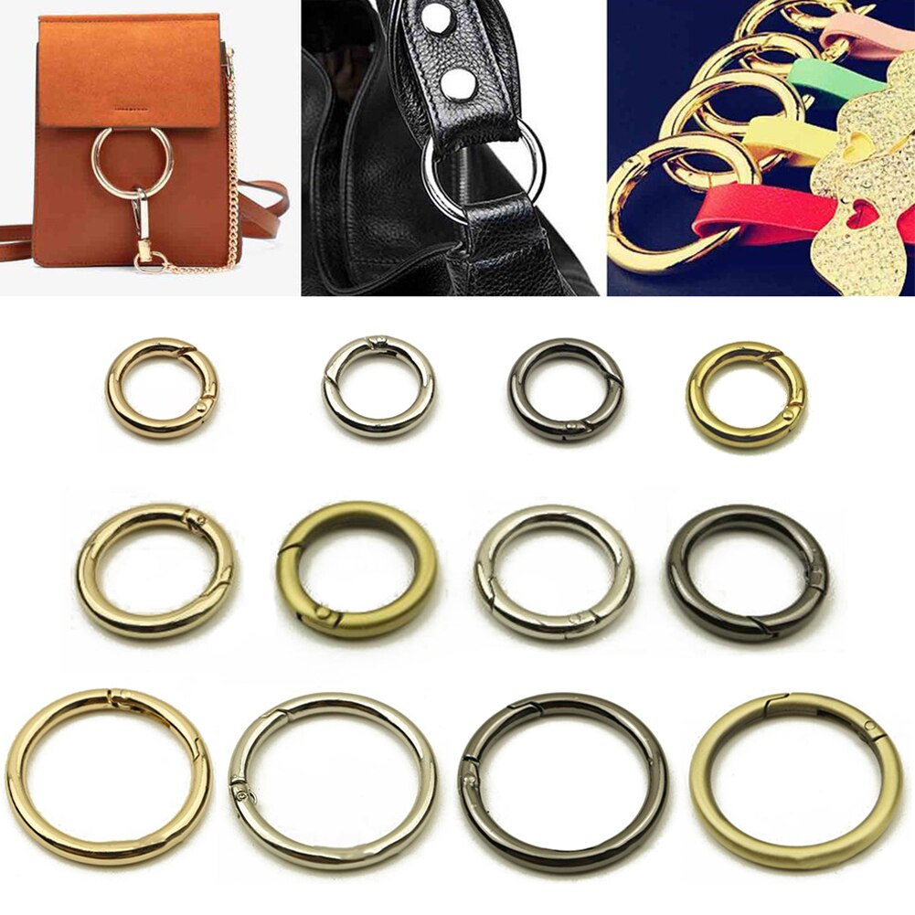 Metal primavera portão o anel opresable chaveiro bolsa de couro cinto cinta fivela cão corrente snap fecho clip gatilho bagagem leathercraft