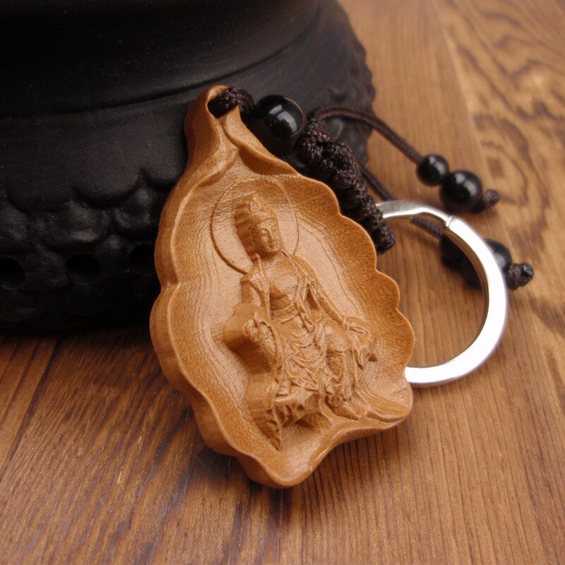 50 stks/partij Originele hout boeddhabeeld Mini 3*4 cm boeddha Sculptuur pandent fengshui craft