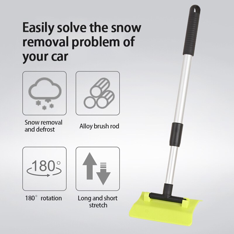 Retractable Shovel Winter Car Snow Shovel Snow Cleaning Glass Deicing Frosting 180 Degree Rotating Aluminum Alloy Ice Scraper