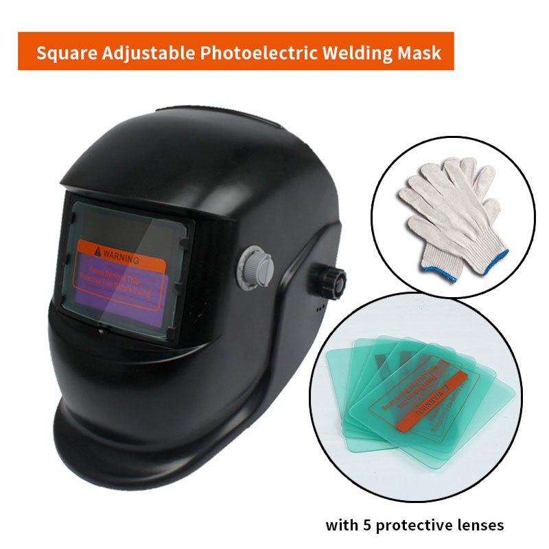 Solar Auto Darkening Adjustable Welding Mask Helmet Automatic Welding Shield Head-Mounted Argon Arc Welding ProtectIve Cap: 06