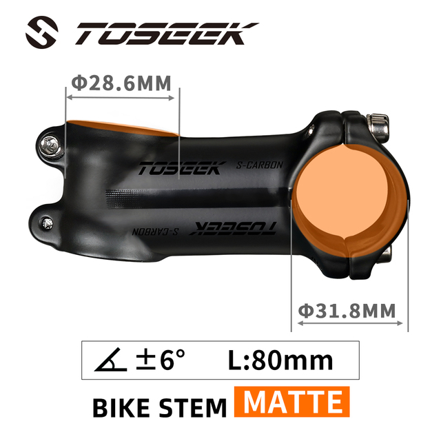 TOSEEK Ultralight Aluminum Bike Handlebar Stem 6° 7° 17° 25° Degree Mtb Stem 35mm-120mm Power Mtb 31.8mm Mountain Bicycle Stem: Yellow