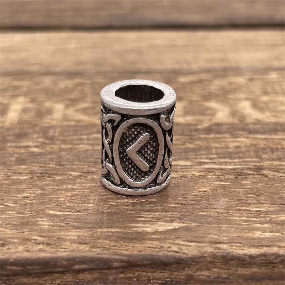 Cuentas de runas vikingas para hacer joyas, trenzas para el cabello, manualidades para Barba, espaciador de Metal Diy, accesorios de cuentas con agujero grande, aptos para pulsera