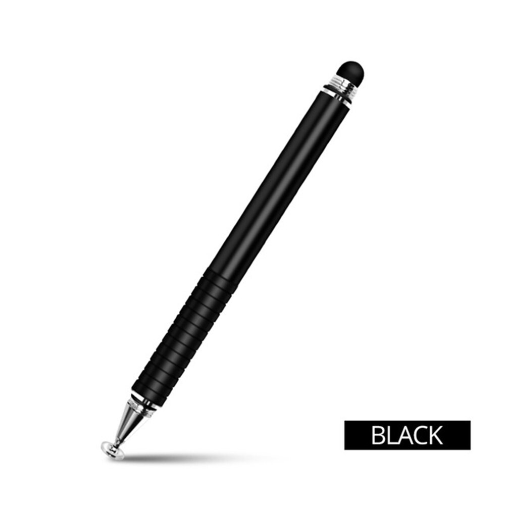 Universal 2 in 1 stylus ritplatta pennor kapacitiv skärm pekpenna för mobil android telefon smart penna tillbehör: Svart