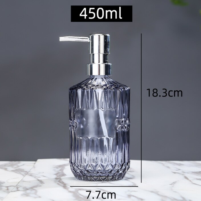Glass Lotion Bottle Manual Press Soap Dispenser Bottle Fillable Shower Gel Shampoo Container Bottles for Bathroom Kitchen: H