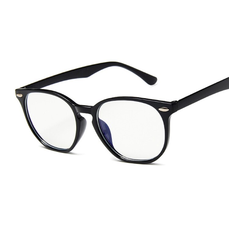 Ronde Brillen Vrouwen Mannen Mode Kat Bril Frame voor Vrouwelijke Transparante Nep Bril Leuke Clear Glazen Frame: Bright Black