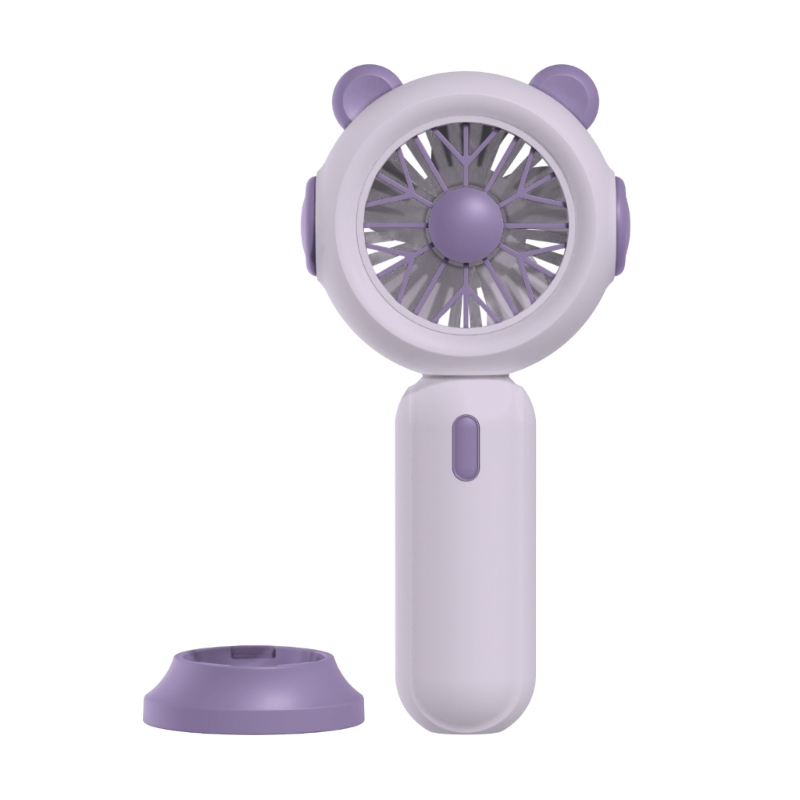 Handheld Fan Desktop Fan AA Battery Operated Portable 3 Speed Mini Pocket Fan: PURPLE