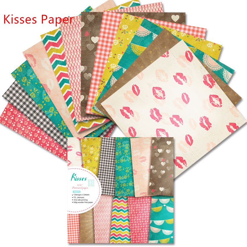 Kisses Patroon Papier Pack Scrapbooking Papier Materiaal Pads Voor Card Making Album Scrapbook Materiaal Supply