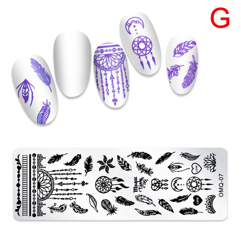 Noël ongles estampage plaques ligne photos ongle Art plaque ongles impression modèle: G
