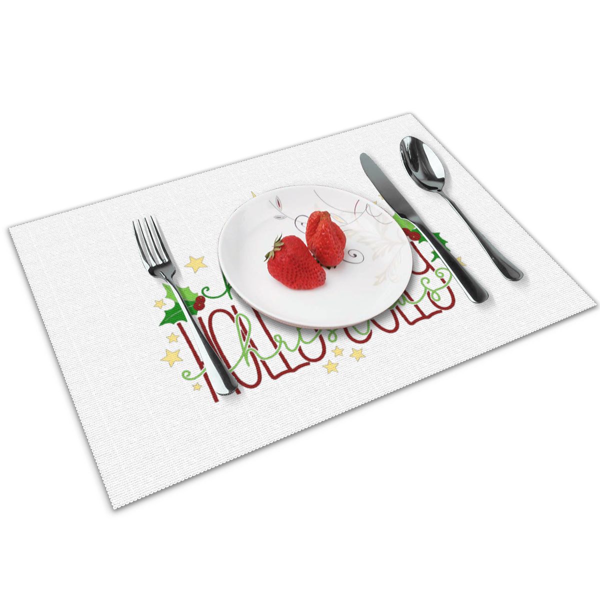 Hebben Een Holly Jolly Kerst-T Placemats Voor Eettafel Set Van 4 Washble Hittebestendige En Niet-slip Wasbare Placemats: Default Title