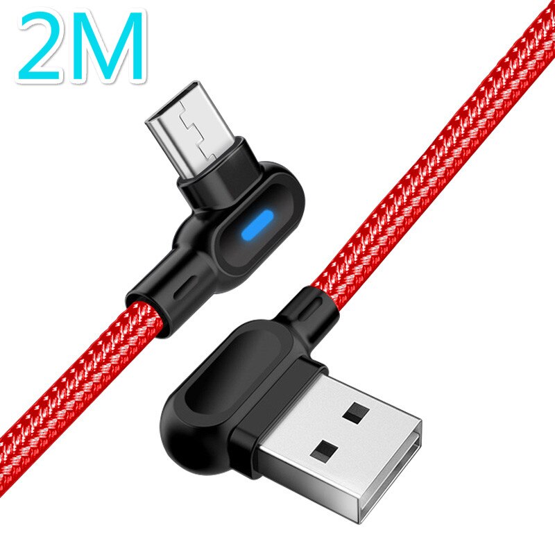 1m 2m usb para micro cabo de carregamento rápido carregador cabo conectar linha cabo de carregamento para samsung xiaomi huawei acessórios txtb1: 2M Red