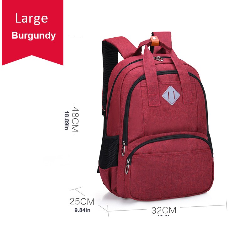 Mochila escolar para adolescentes, Kit de estuche de lápices para estudiantes universitarios, bolso escolar diario con caja de bolígrafos, Mochila de ocio para niños y niñas, 6384: Burgundy L
