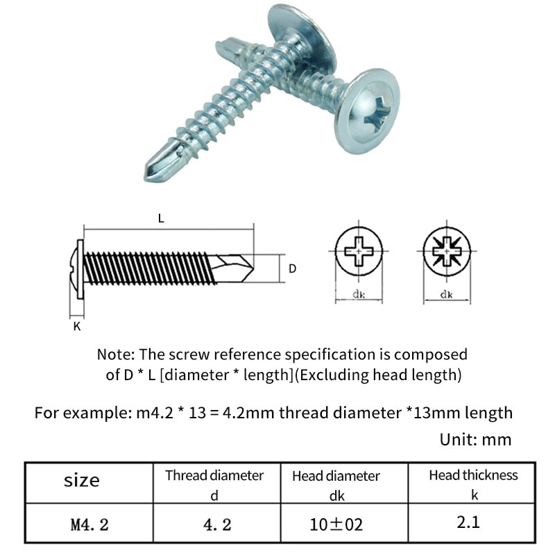 LUHUICHANG Drill type Self tapping Galvanized screw screw stainless steel Drilling tail screw electric drill screw