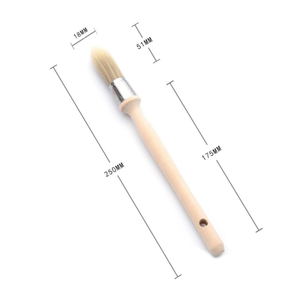 Gap brush Paint Brush Thick bristles Wooden handle Round head brush Cleaning Tool Chemical fiber Wall Brushing Tools Ash Removal: creamy-white
