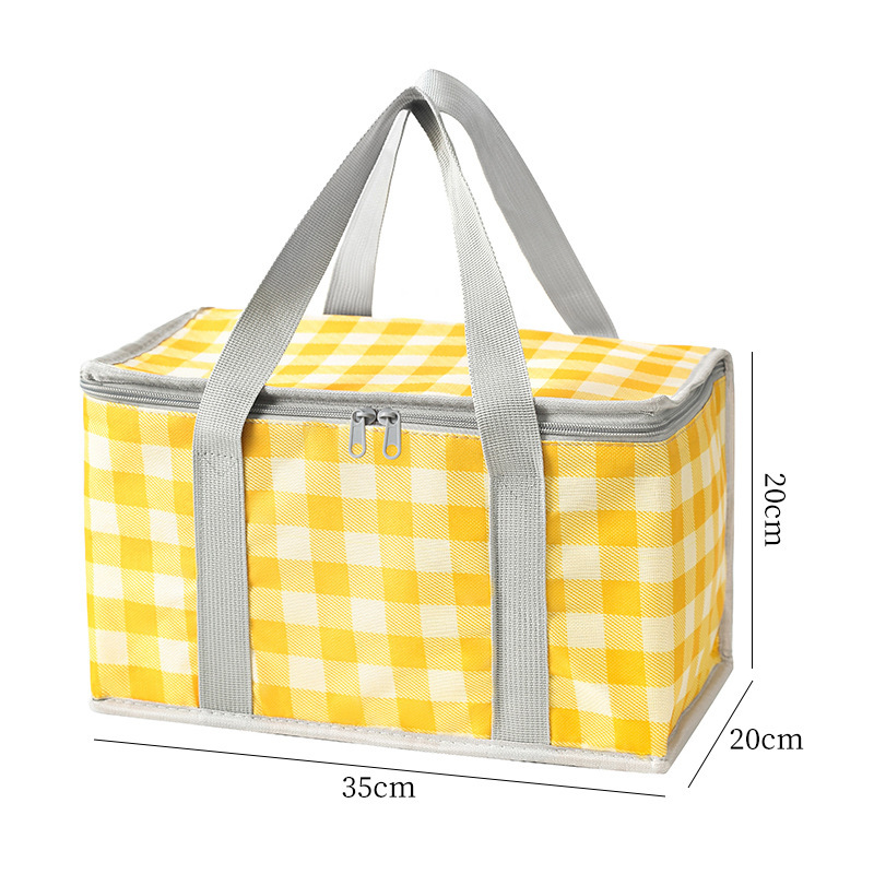 Sac de pique-nique sac isotherme en aluminium étanche sac de pique-nique grande boîte isotherme extérieure Portable thermique isolé Camping boisson Bento sacs: Kaki