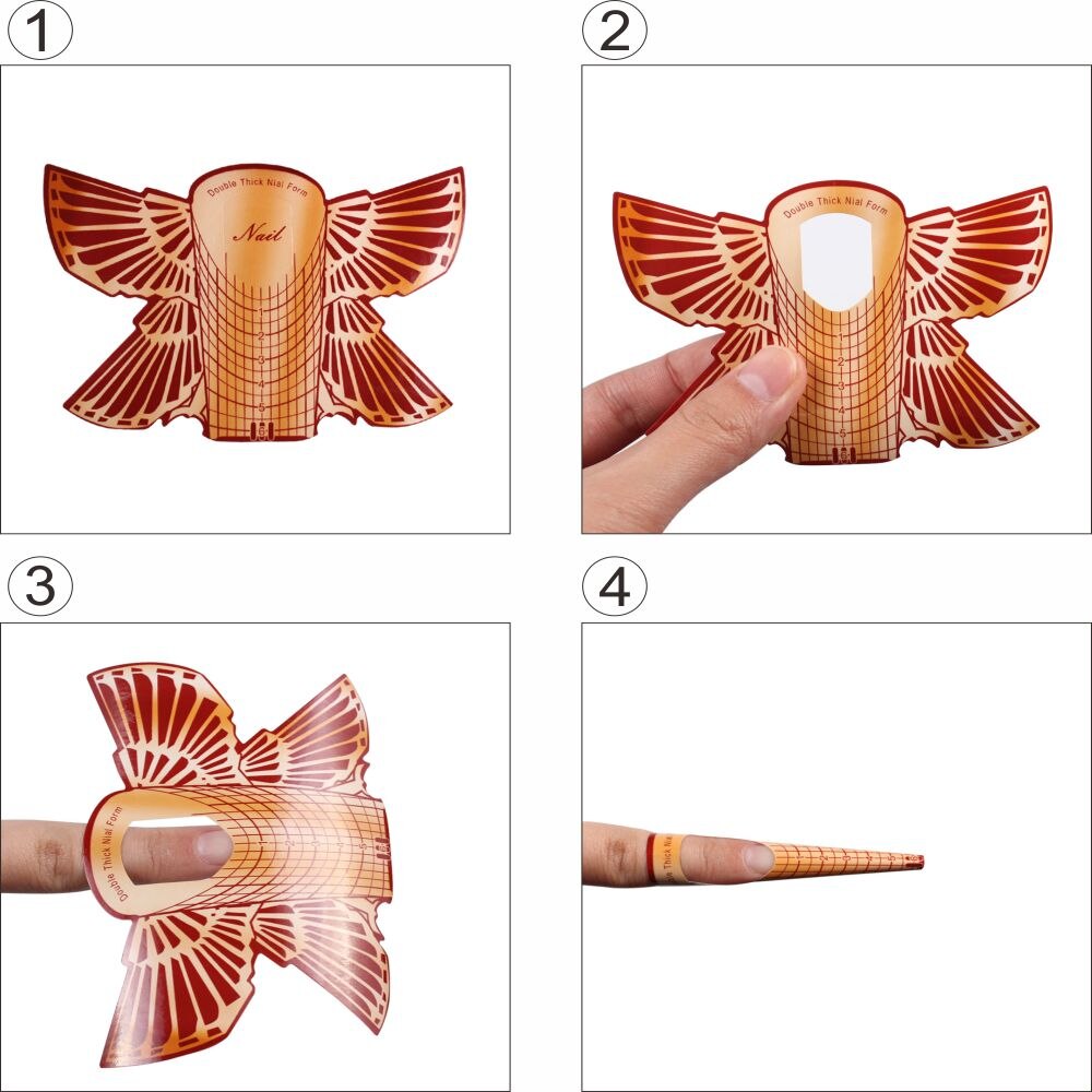 20/50/100Pcs Orange Butterfly Nail Form for Extension Gel Tips Builder Form Guide For Nail Extension Nail Art Tool