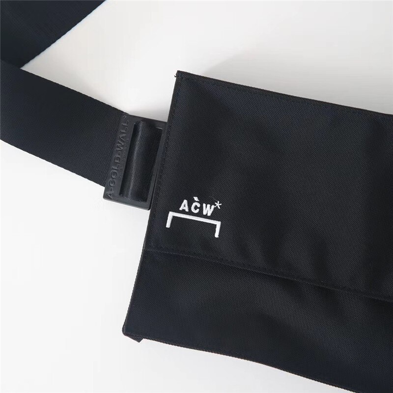 Apricot Black A-COLD-WALL* Shoulder Bag Streetwear Canvas LOGO Button A COLD WALL Crossbody Bag ACW Chest Bag