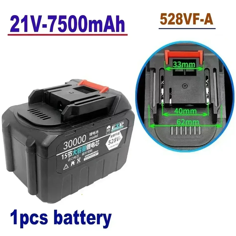 100 % neuer 21-V-Lithium-Ionen-Akku für Elektrowerkzeuge, 228 VF, 328 VF, 528 VF-A, 528 VF-B, EU-Stecker: Gold