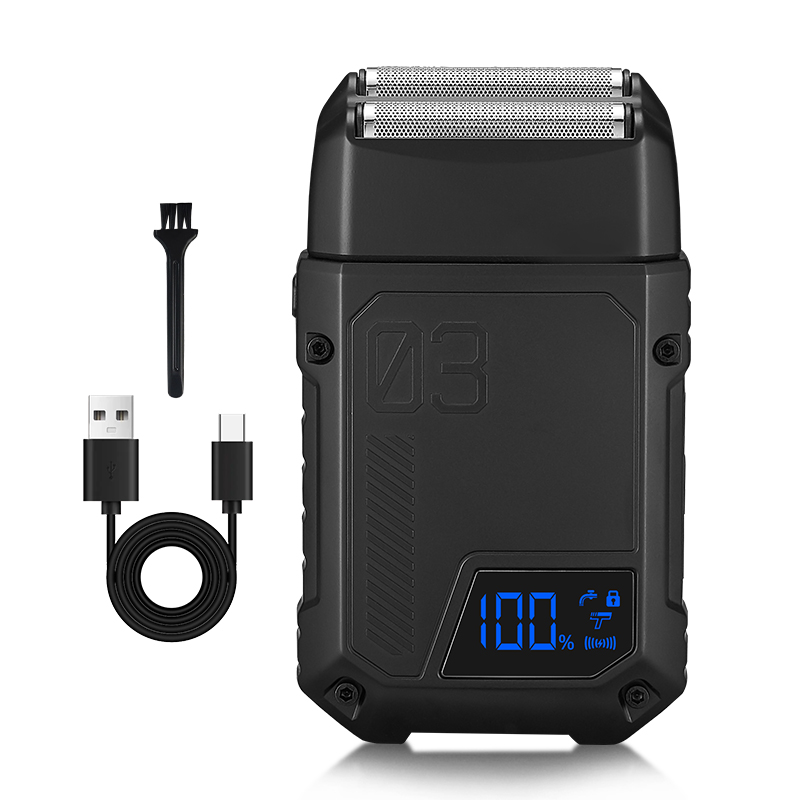 Rasoir électrique USB pour hommes, avec un temps de rasage fluide et confortable, adapté à la coupe et au nettoyage du visage: Black
