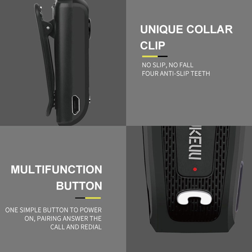 FINEBLUENew-auriculares inalámbricos UK-E20, cascos con Bluetooth, tipo telescópico, con micrófono, vibración de llamada
