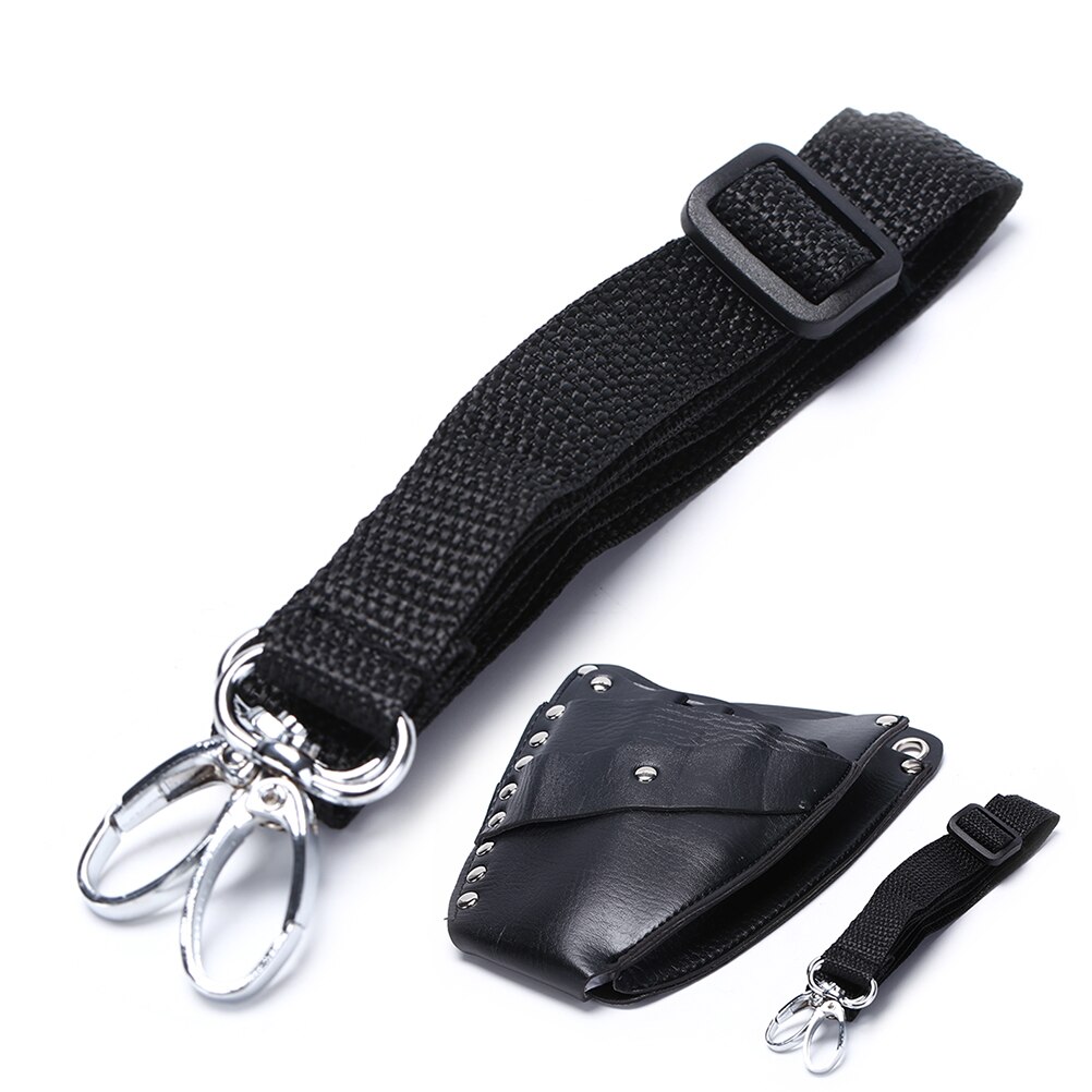 1PC Hairdressing Holster Pouch Holder Case PU Leather Barber Hair Scissor Bag Rivet Clips Bag with Waist Shoulder Belt Hair Tool