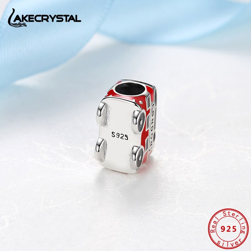 Authentic 100% 925 Sterling Silver Charms Fit Original Bracelets Charm Red London Bus Beads For Women Diy Fine Jewelry