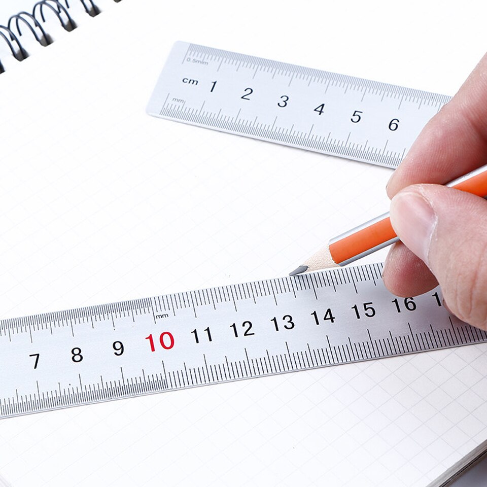 Regla de Metal de aleación de aluminio con patrón de dibujos animados bonitos, reglas rectas para la escuela y la Oficina, herramienta de dibujo de 30cm, reglas de Metal