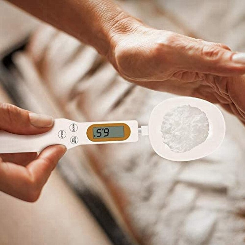 Pomiar elektroniczny waga łyżkowa, 500G/0.1G kuchnia cyfrowa łyżka robić ważenia żywności, z wyświetlaczem LCD, używana robić gotowania
