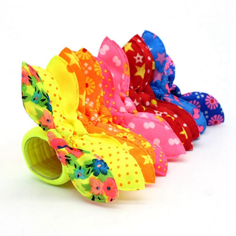 100PCS Kids Girl Mixed Color Rabbit Ear Elastic Hair Bands Rabbit Ears Hair Accessories Ponytail Holder Rubber Bands Hair Ropes