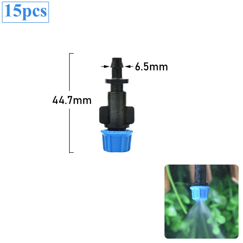 Micro Drip Irrigation Misting Nozzle Adjustable Spray Cooling Sprinkler 1/4 Tee Barb Connector For Garden Greenhouse: PURPLE