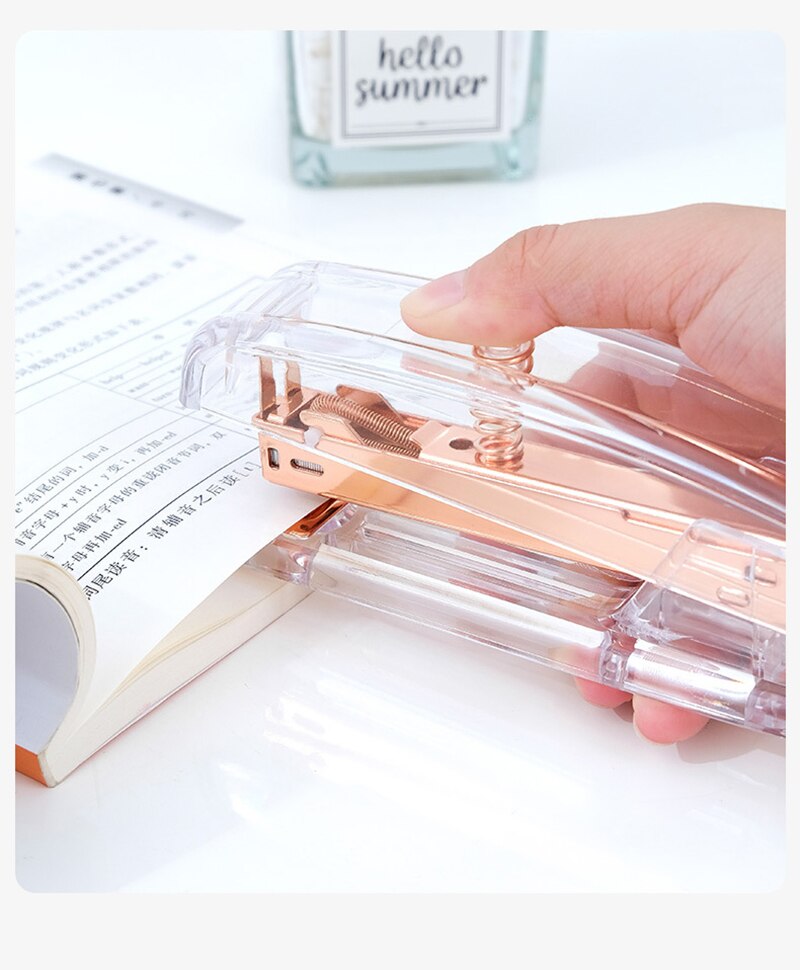 Rose Gold Stapler Edition Metal Manual Staplers 24/6 26/6 Include 100 Staples Office Accessories School Stationery Supplies