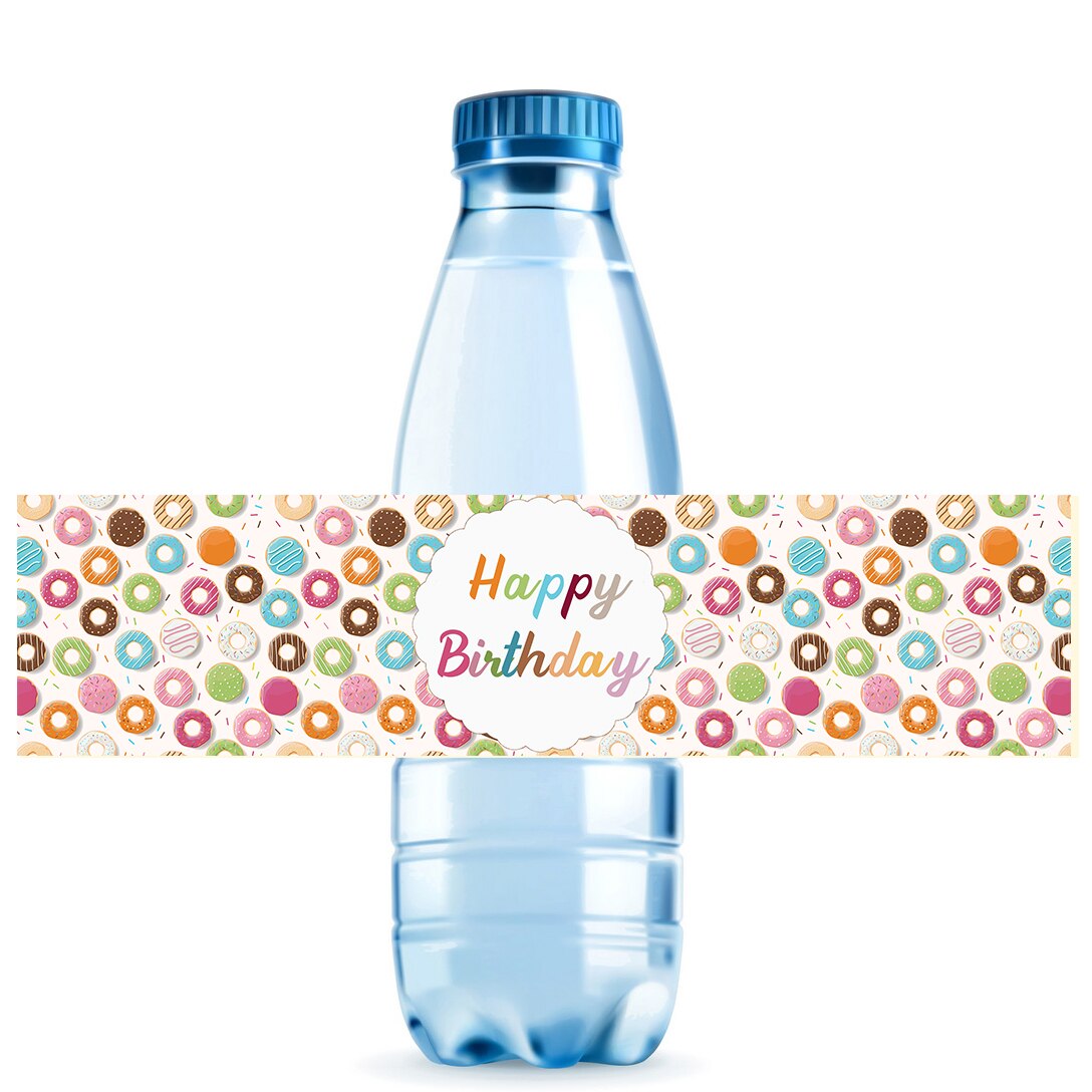 10pcs Donut Party Bottle Stickers Birthday Donut Grow Up Sweet Happy Birthday DIY Decoration Label Stickers Party Favor Packing