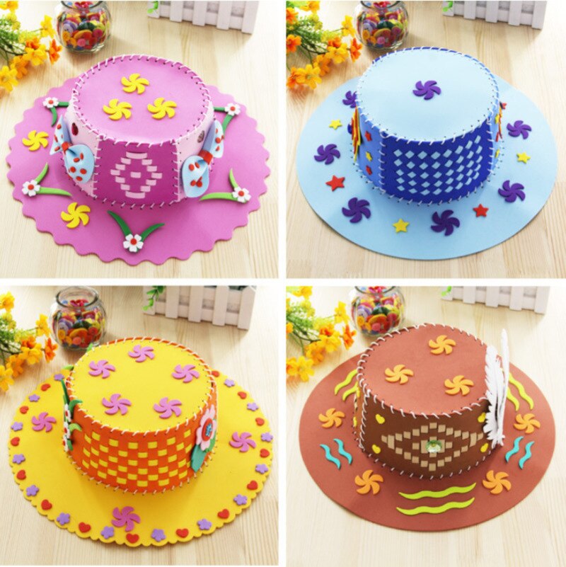 Creativo Fai da Te Non Tessuto di Carta Tessitura Cappello di Fiore Star Modello di Scuola Materna di Arte per Bambini Artigianato Giocattoli per I Bambini Decorazione Del Partito regalo