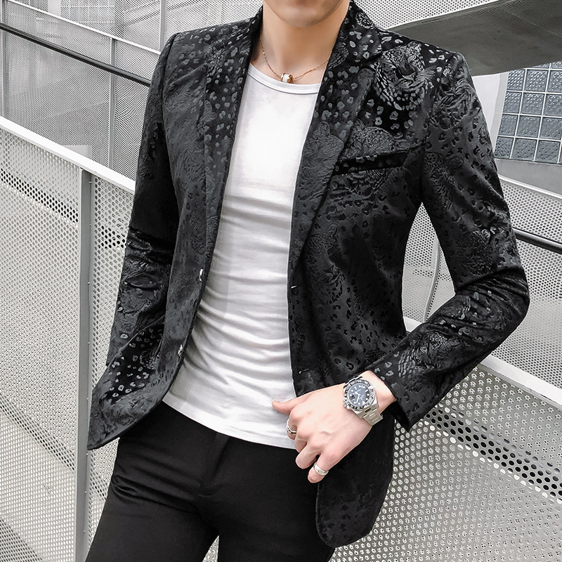 2022 Men&#39;s Casual Boutique Business Slim Fit Personality European and American Style Suit Blazers Jacket Dress Coat