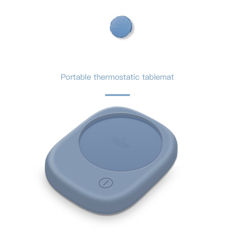 Bärbar termostat bordsmatta värmeunderlägg vatten och dalbana mjölkvärmare elektrisk isolering automatisk bas temaskin 220v: Blå